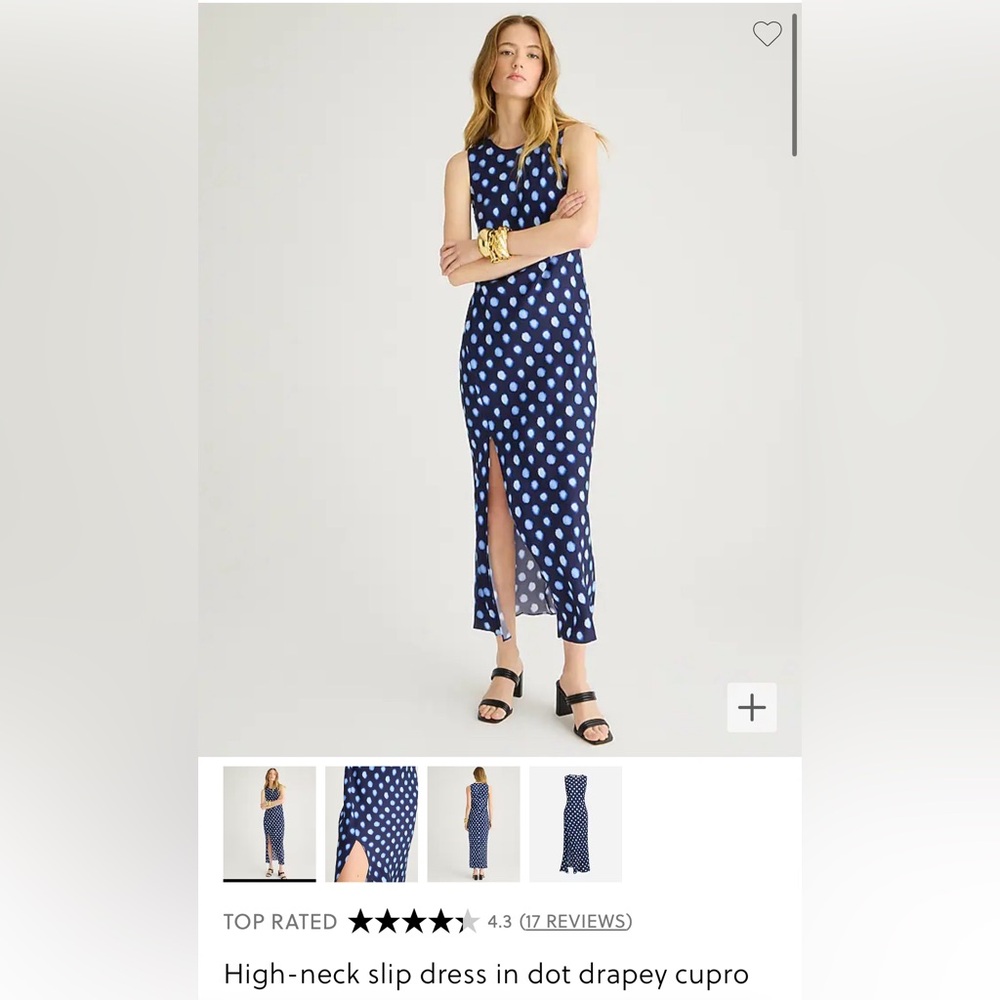NWT J. Crew Cupro Dot Dress